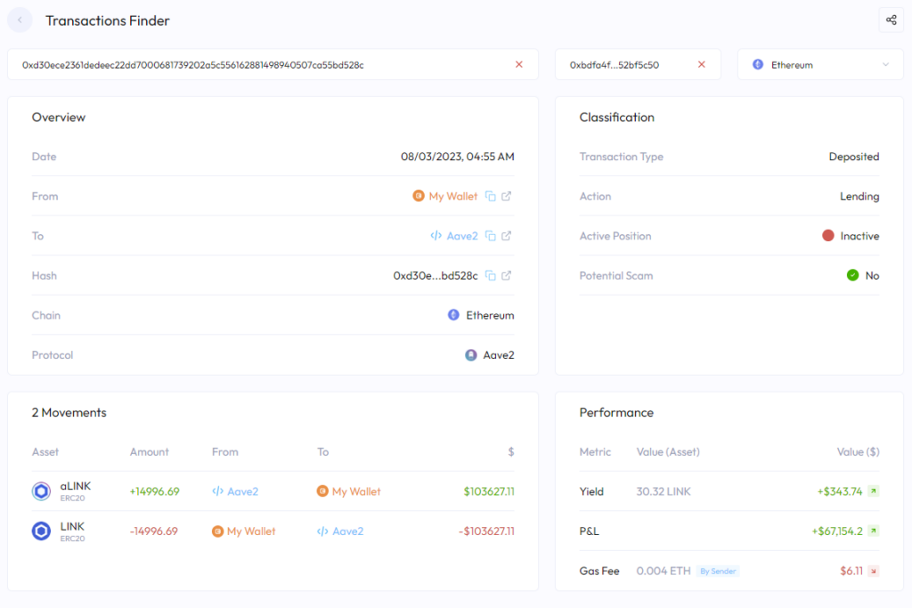 Merlin Transaction Finder